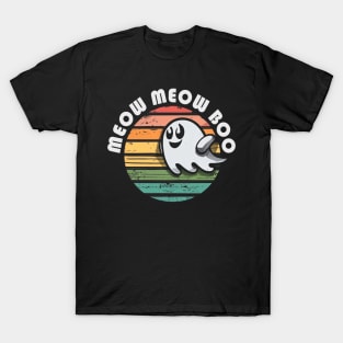 Meow Boo Kawaii Cat Halloween T-Shirt
